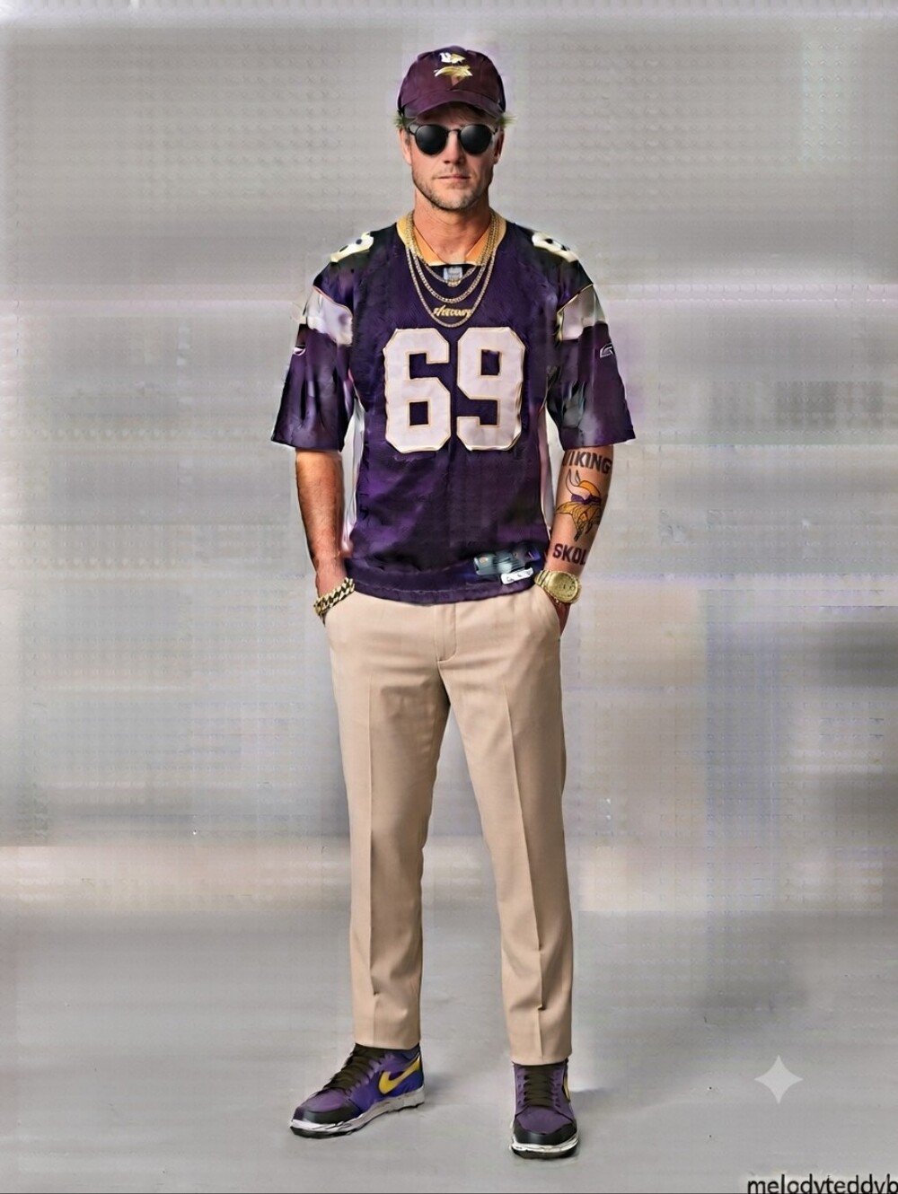 ​Minnesota Vikings Jared Allen 69 Reebok NFL Equipment Jersey XL Length +2